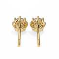 14K White Gold IGI Certified Round Solitaire Stud Earrings, 8 Prong, D-E Color, VVS/VS Clarity