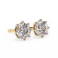 14K White Gold IGI Certified Round Solitaire Stud Earrings, 8 Prong, D-E Color, VVS/VS Clarity
