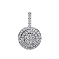 14K White Gold IGI Certified Round Diamond Circle Pendant – D-E Color, VVS–VS Clarity, Classic Bail