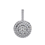 14K White Gold IGI Certified Round Diamond Circle Pendant – D-E Color, VVS–VS Clarity, Classic Bail