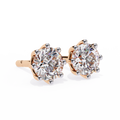14K White Gold IGI Certified Round Solitaire Stud Earrings, 8 Prong, D-E Color, VVS/VS Clarity