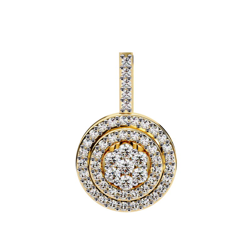 14K White Gold IGI Certified Round Diamond Circle Pendant – D-E Color, VVS–VS Clarity, Classic Bail