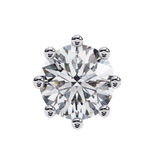 14K White Gold IGI Certified Round Solitaire Stud Earrings, 8 Prong, D-E Color, VVS/VS Clarity