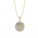 14K White Gold IGI Certified Round Diamond Circle Pendant – D-E Color, VVS–VS Clarity, Classic Bail