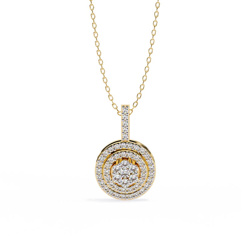14K White Gold IGI Certified Round Diamond Circle Pendant – D-E Color, VVS–VS Clarity, Classic Bail