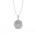 14K White Gold IGI Certified Round Diamond Circle Pendant – D-E Color, VVS–VS Clarity, Classic Bail