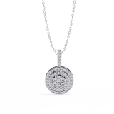 14K White Gold IGI Certified Round Diamond Circle Pendant – D-E Color, VVS–VS Clarity, Classic Bail