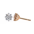 14K White Gold IGI Certified Round Solitaire Stud Earrings, 8 Prong, D-E Color, VVS/VS Clarity