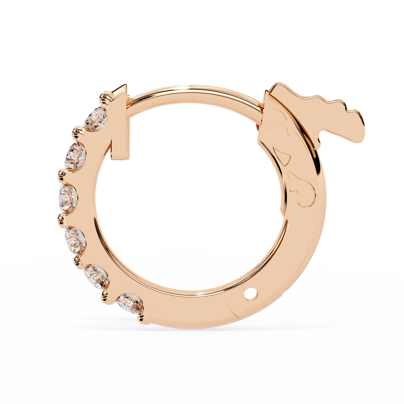 14K White Gold IGI Certified Round Diamond Hoop Earrings, Shared Prong, D-E Color, VVS/VS Clarity