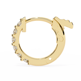 14K White Gold IGI Certified Round Diamond Hoop Earrings, Shared Prong, D-E Color, VVS/VS Clarity