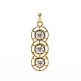14K White Gold IGI Certified 3-Stone Round Diamond Pendant – D-E Color, VVS–VS Clarity, Classic Bail