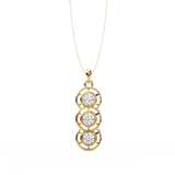 14K White Gold IGI Certified 3-Stone Round Diamond Pendant – D-E Color, VVS–VS Clarity, Classic Bail