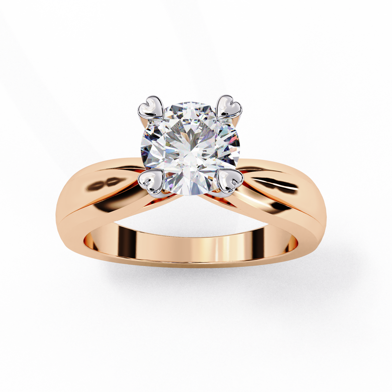 14k IGI certified round ring with E-F color VVS-VS clarity diamonds 43