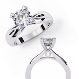 14k IGI certified round ring with E-F color VVS-VS clarity diamonds 43