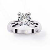 14k IGI certified round ring with E-F color VVS-VS clarity diamonds 43