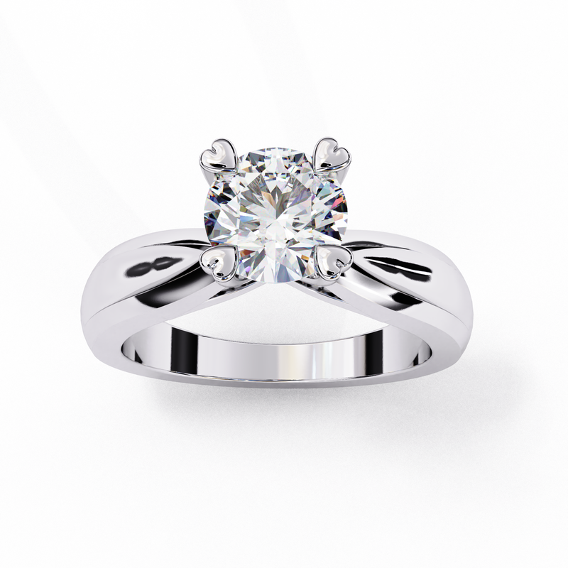 14k IGI certified round ring with E-F color VVS-VS clarity diamonds 43