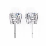 14K White Gold IGI Certified Round Diamond Dangling Earrings, D-E Color, VVS/VS Clarity