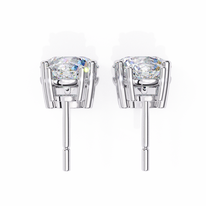 14K White Gold IGI Certified Round Diamond Dangling Earrings, D-E Color, VVS/VS Clarity
