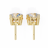 14K White Gold IGI Certified Round Diamond Dangling Earrings, D-E Color, VVS/VS Clarity