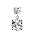14K White Gold IGI Certified Round Diamond Dangling Earrings, D-E Color, VVS/VS Clarity