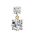 14K White Gold IGI Certified Round Diamond Dangling Earrings, D-E Color, VVS/VS Clarity