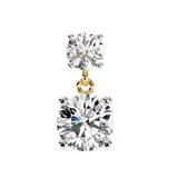 14K White Gold IGI Certified Round Diamond Dangling Earrings, D-E Color, VVS/VS Clarity