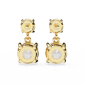 14K White Gold IGI Certified Round Diamond Dangling Earrings, D-E Color, VVS/VS Clarity
