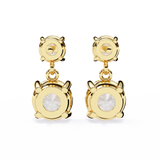 14K White Gold IGI Certified Round Diamond Dangling Earrings, D-E Color, VVS/VS Clarity