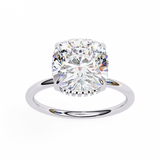 14k IGI certified cushion ring with E-F color VVS-VS clarity diamonds 52
