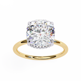 14k IGI certified cushion ring with E-F color VVS-VS clarity diamonds 52