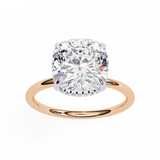 14k IGI certified cushion ring with E-F color VVS-VS clarity diamonds 52