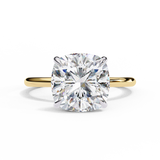 14k IGI certified cushion ring with E-F color VVS-VS clarity diamonds 52