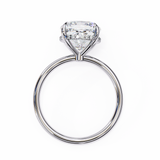14K Lab Grown Diamond Cushion Hidden Halo Engagement Ring, E-F Color, VVS-VS Clarity