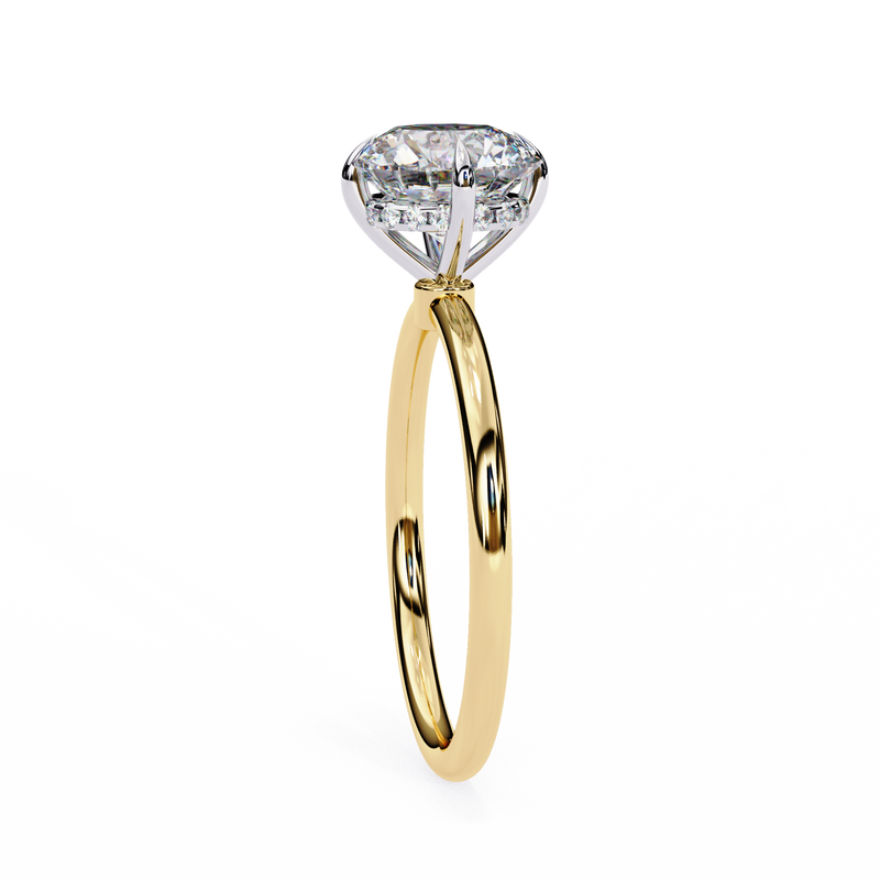 14k IGI certified round ring with E-F color VVS-VS clarity diamonds 53