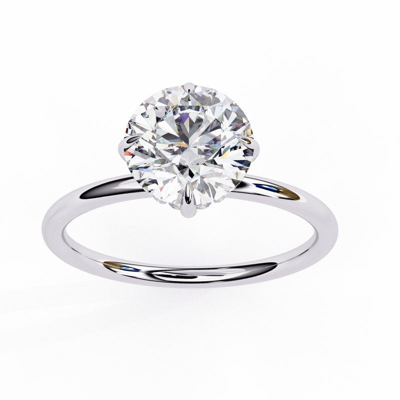 14k IGI certified round ring with E-F color VVS-VS clarity diamonds 53