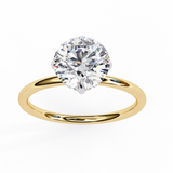 14k IGI certified round ring with E-F color VVS-VS clarity diamonds 53