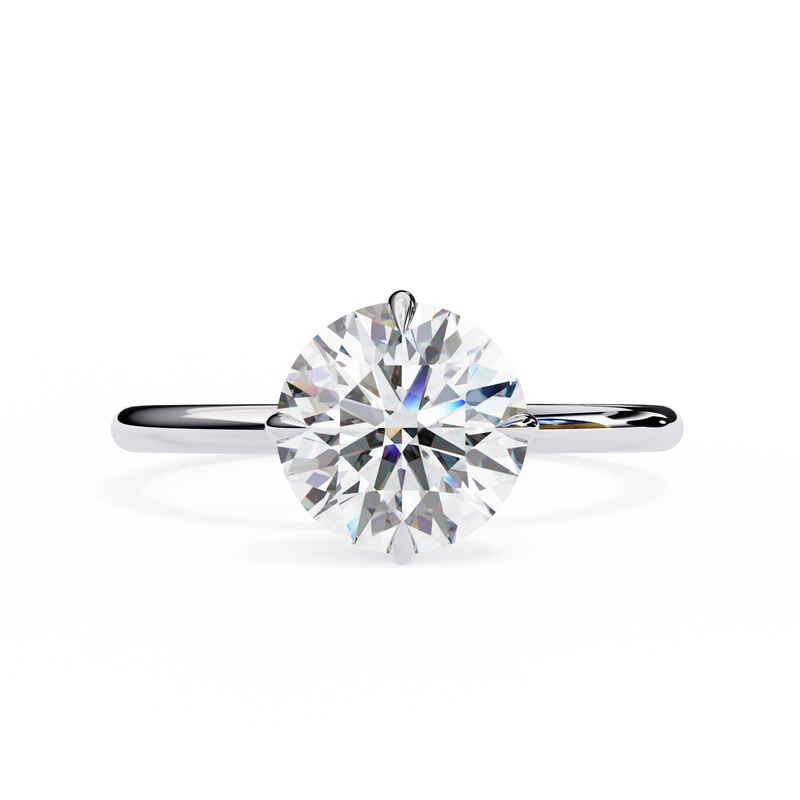 14k IGI certified round ring with E-F color VVS-VS clarity diamonds 53