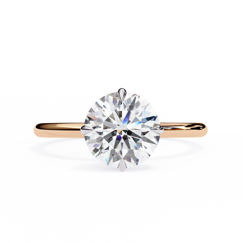 14k IGI certified round ring with E-F color VVS-VS clarity diamonds 53