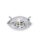 14K White Gold IGI Certified Marquise Diamond Solitaire Pendant – D-E Color, VVS–VS Clarity, Rabbit Ear Bail