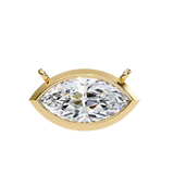 14K White Gold IGI Certified Marquise Diamond Solitaire Pendant – D-E Color, VVS–VS Clarity, Rabbit Ear Bail