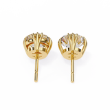 14K White Gold IGI Certified Round Solitaire Stud Earrings, 4 Triple Split Prongs, D-E Color, VVS/VS Clarity