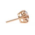 14K White Gold IGI Certified Round Solitaire Stud Earrings, 4 Triple Split Prongs, D-E Color, VVS/VS Clarity