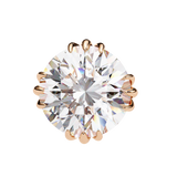 14K White Gold IGI Certified Round Solitaire Stud Earrings, 4 Triple Split Prongs, D-E Color, VVS/VS Clarity