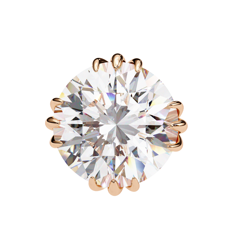 14K White Gold IGI Certified Round Solitaire Stud Earrings, 4 Triple Split Prongs, D-E Color, VVS/VS Clarity