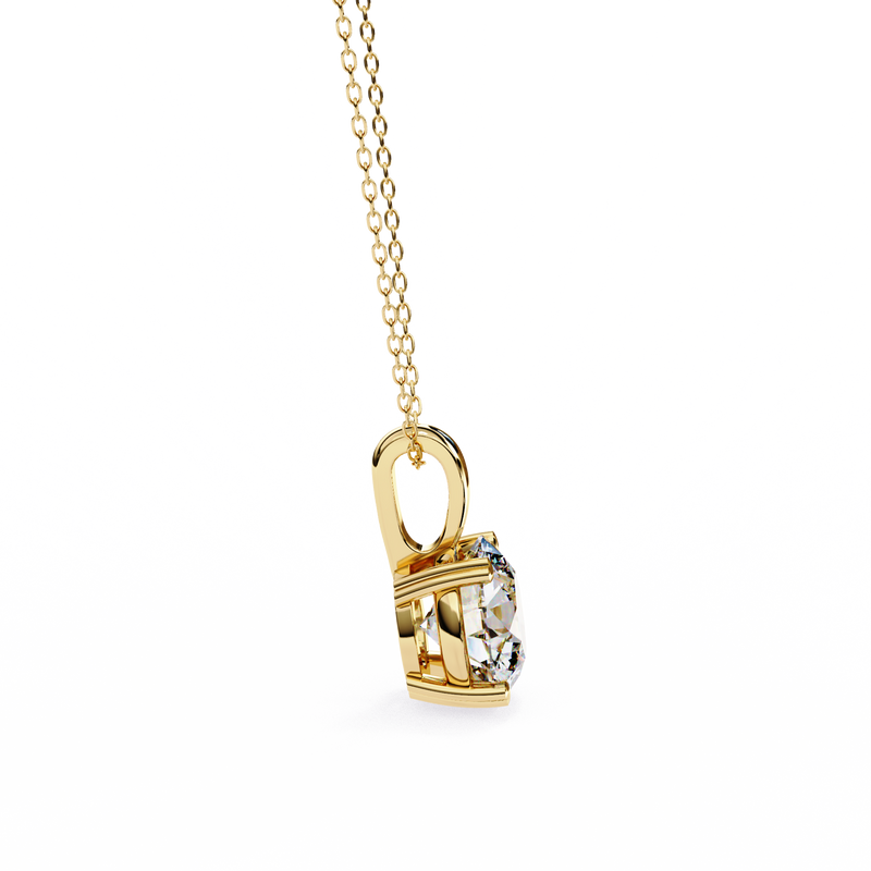 14K White Gold IGI Certified Round Diamond Solitaire Pendant – D-E Color, VVS–VS Clarity, Classic Bail