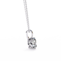 14K White Gold IGI Certified Round Diamond Solitaire Pendant – D-E Color, VVS–VS Clarity, Classic Bail