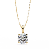 14K White Gold IGI Certified Round Diamond Solitaire Pendant – D-E Color, VVS–VS Clarity, Classic Bail
