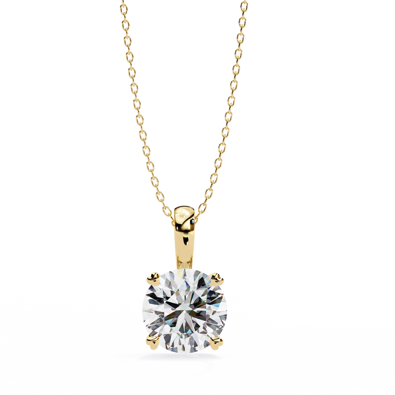 14K White Gold IGI Certified Round Diamond Solitaire Pendant – D-E Color, VVS–VS Clarity, Classic Bail
