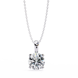 14K White Gold IGI Certified Round Diamond Solitaire Pendant – D-E Color, VVS–VS Clarity, Classic Bail