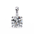 14K White Gold IGI Certified Round Diamond Solitaire Pendant – D-E Color, VVS–VS Clarity, Classic Bail